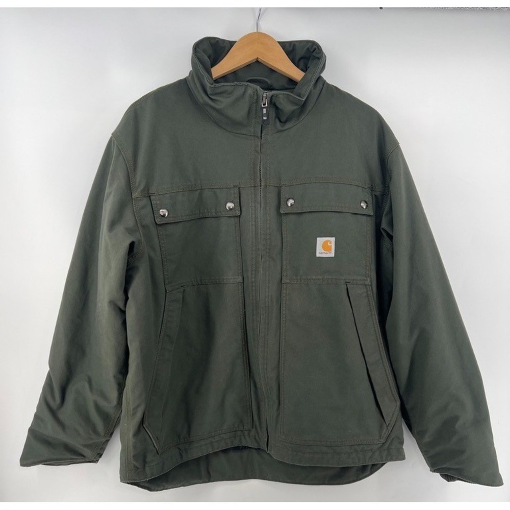 Carhartt Quick Duck Jefferson Traditional Coat Men L Insulated Lined Work 101492